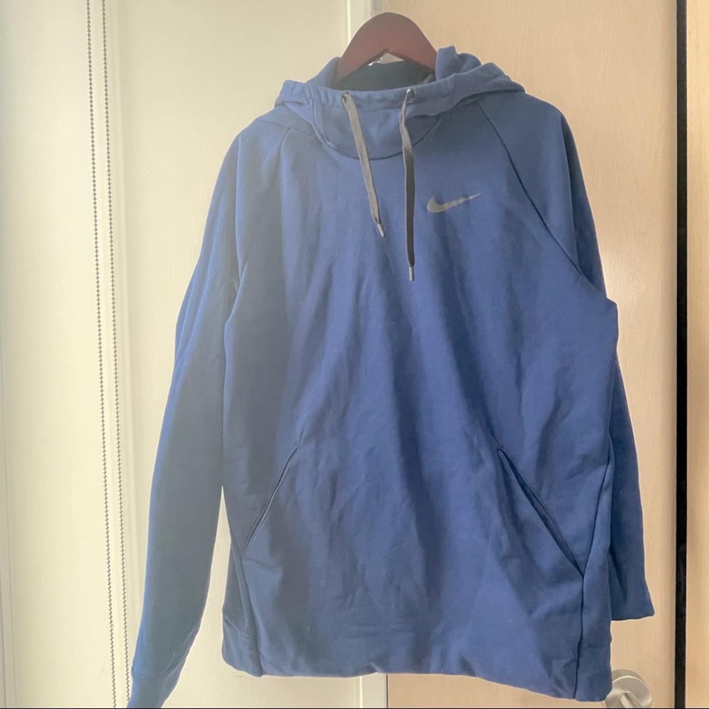 NIKE Hoodie DRIFIT Blue L Mens Athleticwear